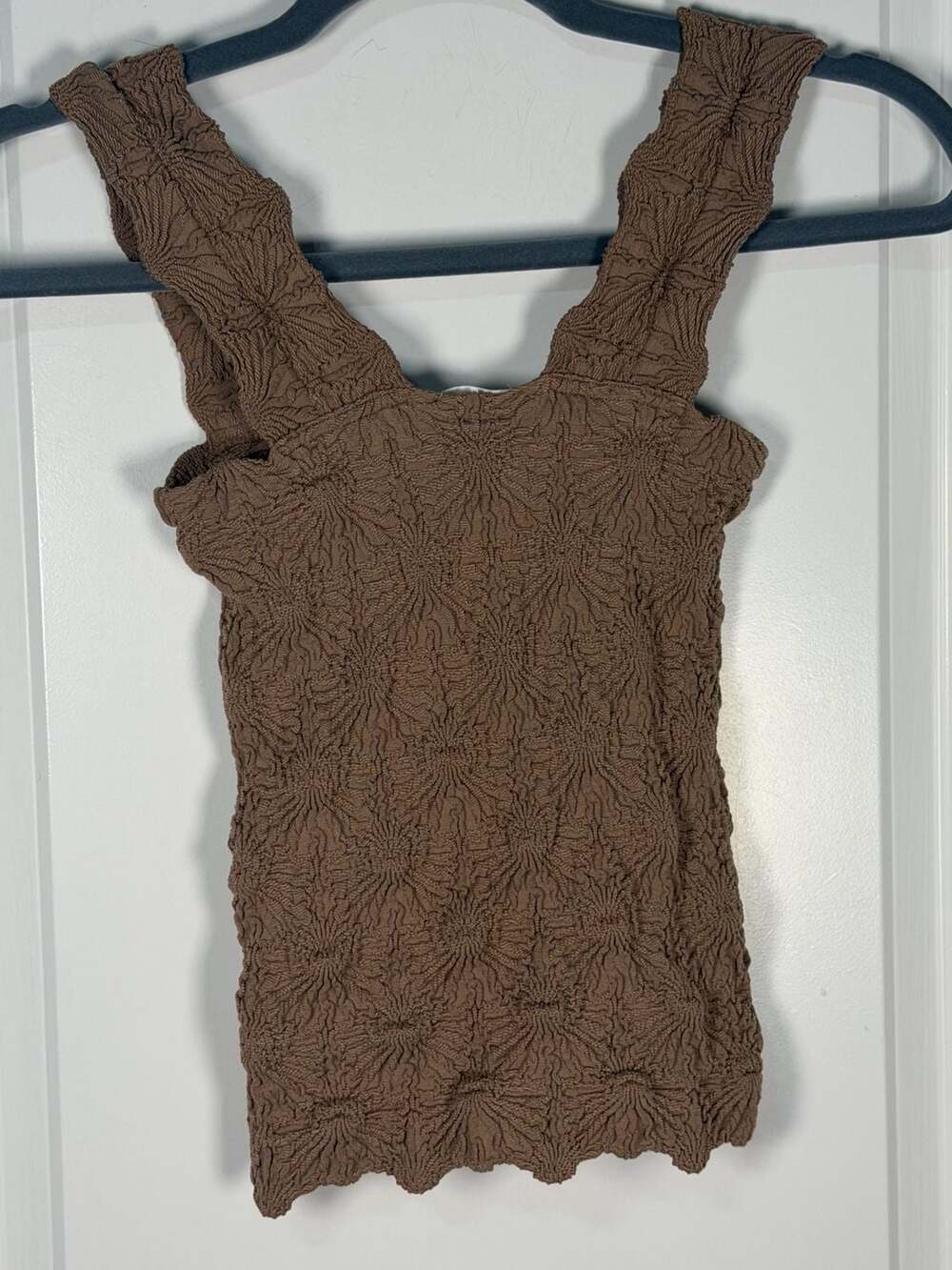 Altar'd State Intimates Brown Smocked Textured Cami Tank Top - Picture 4 of 4